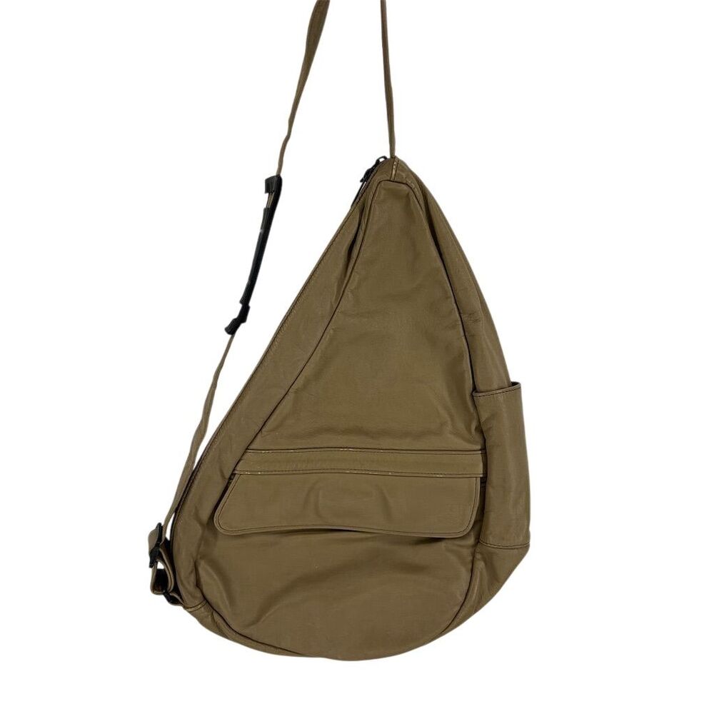 AmeriBag Medium Brown Leather Healthy Back Bag Tote Unisex Casual